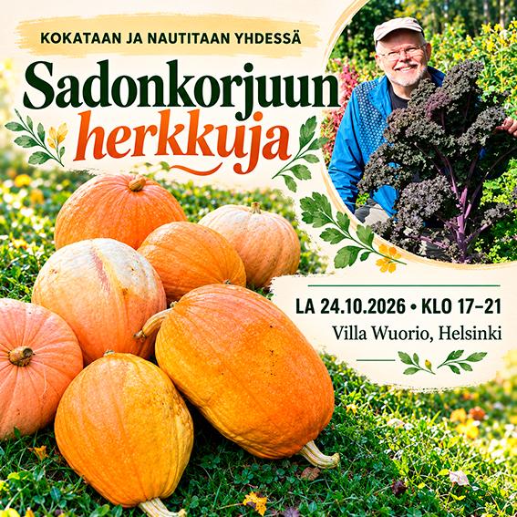 Sadonkorjuun herkkuja – yhteinen kokkausilta 24.10.2026